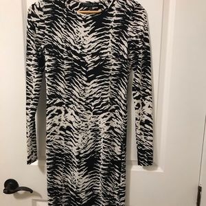 Top shop tall zebra print long sleeve dress